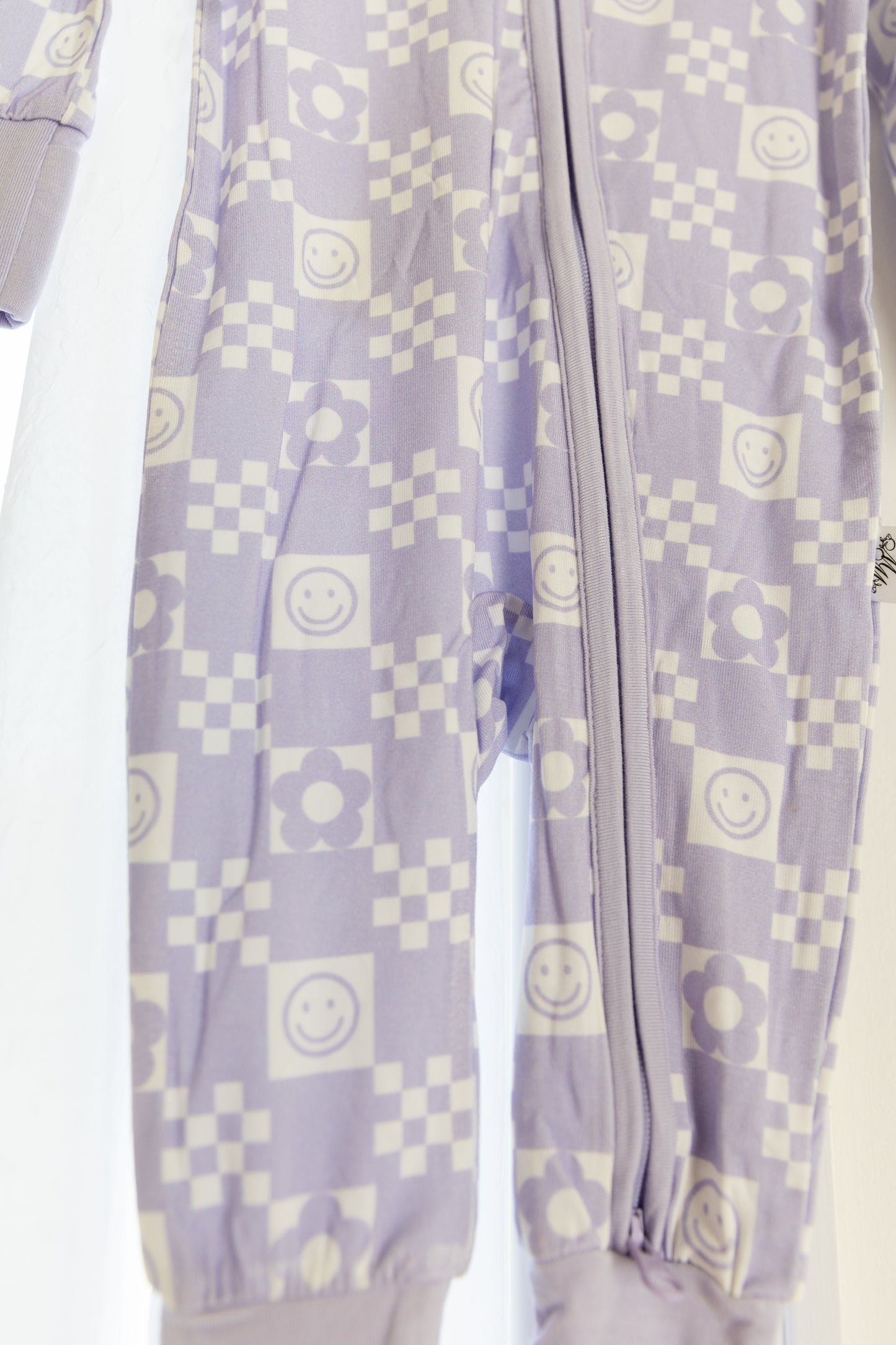 Periwinkle Checks Convertible Romper Pajamas