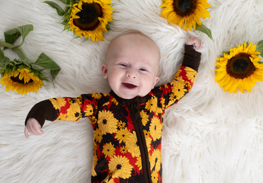 Autumn Blossoms Convertible Romper Pajamas