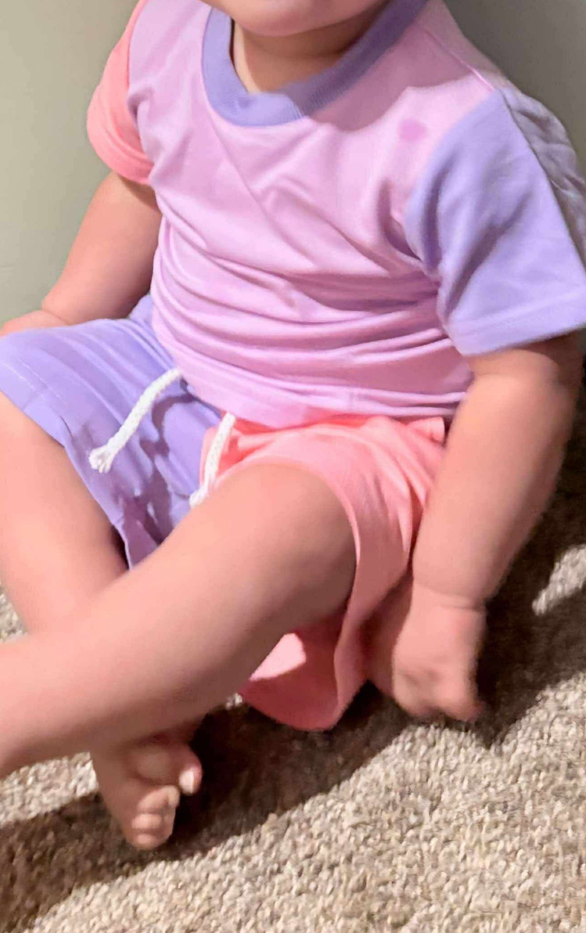 Pink Colorblock Short Set