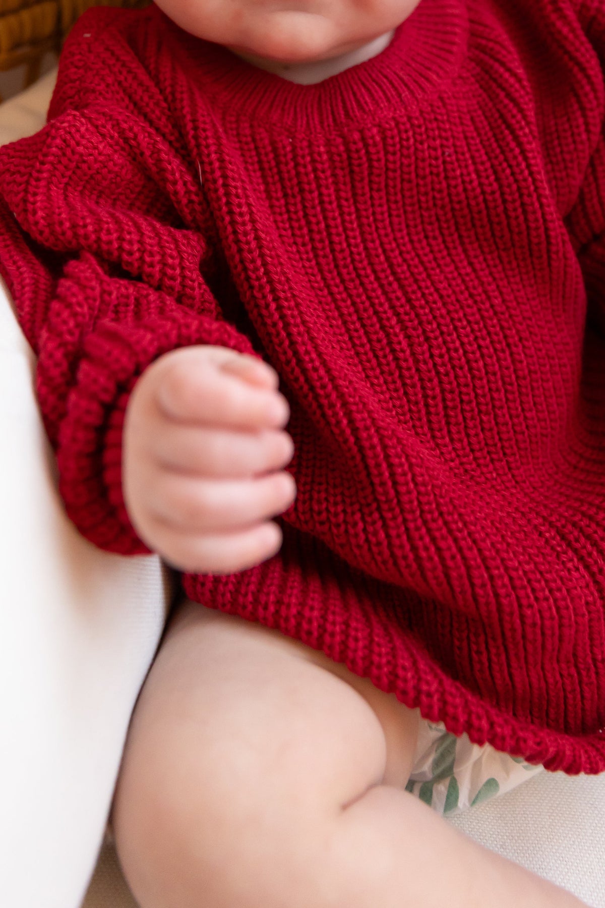 Oversized Knit Sweater- Red