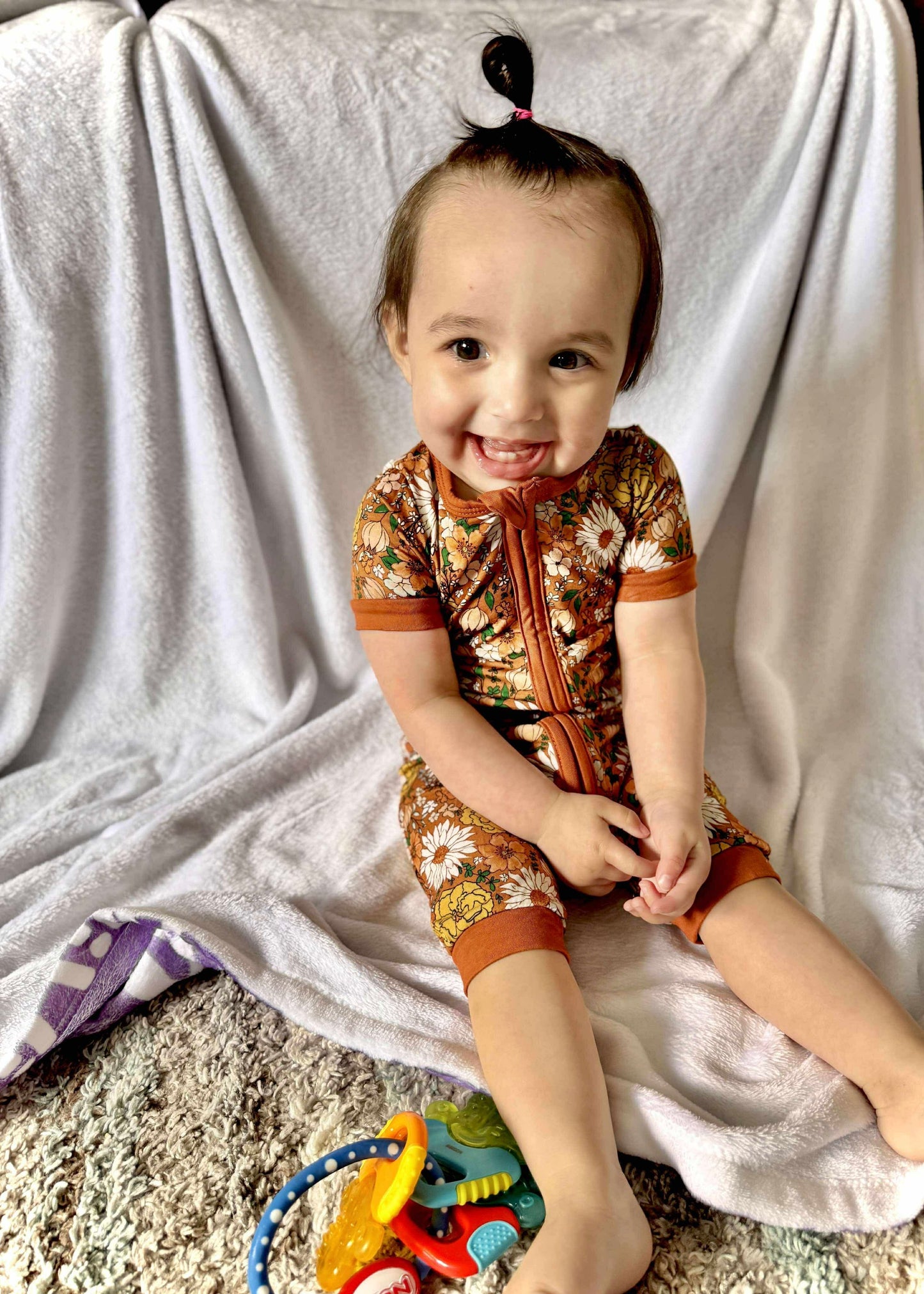 Rust Floral Bamboo Shortie