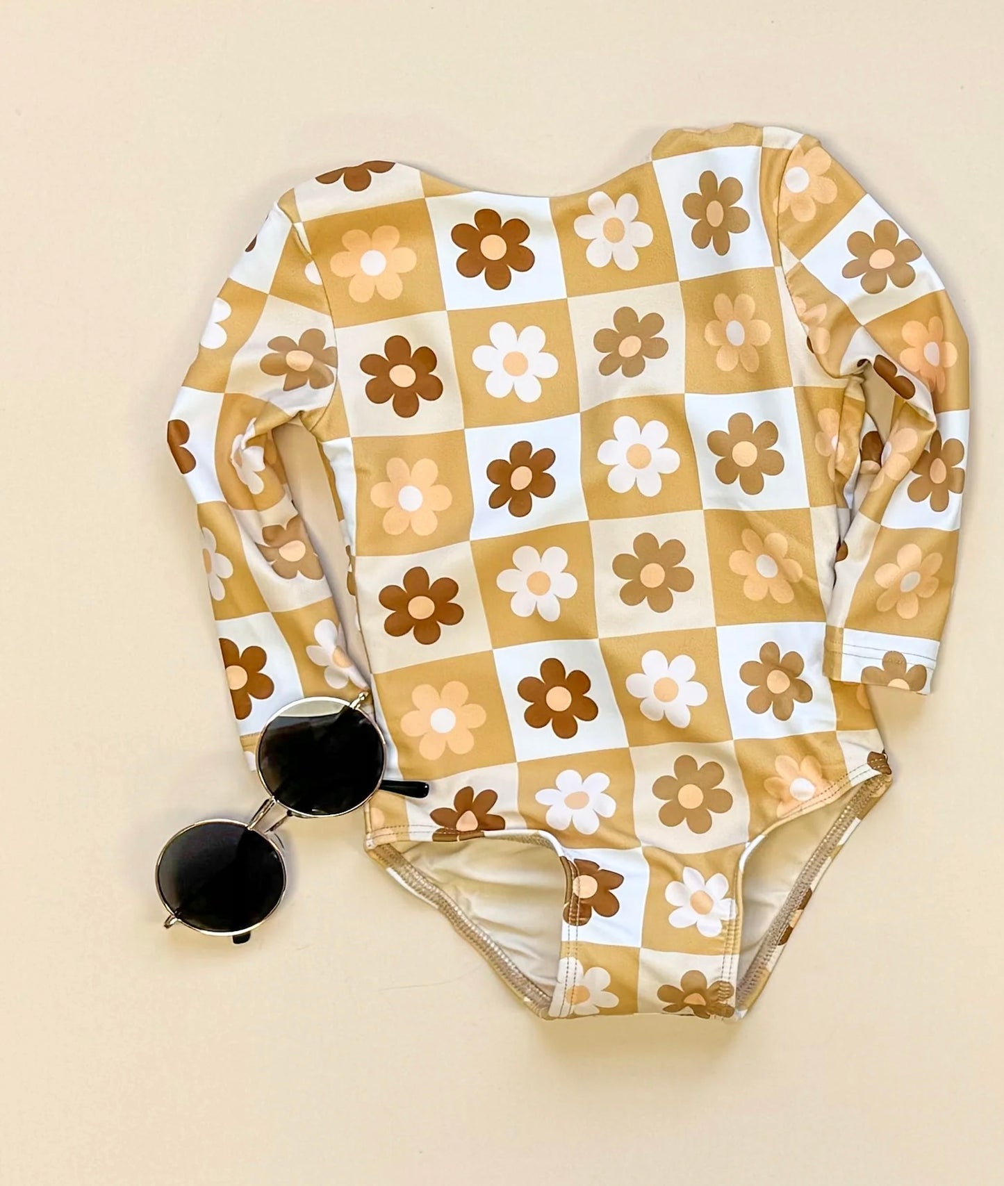 Floral Checked Swimsuit