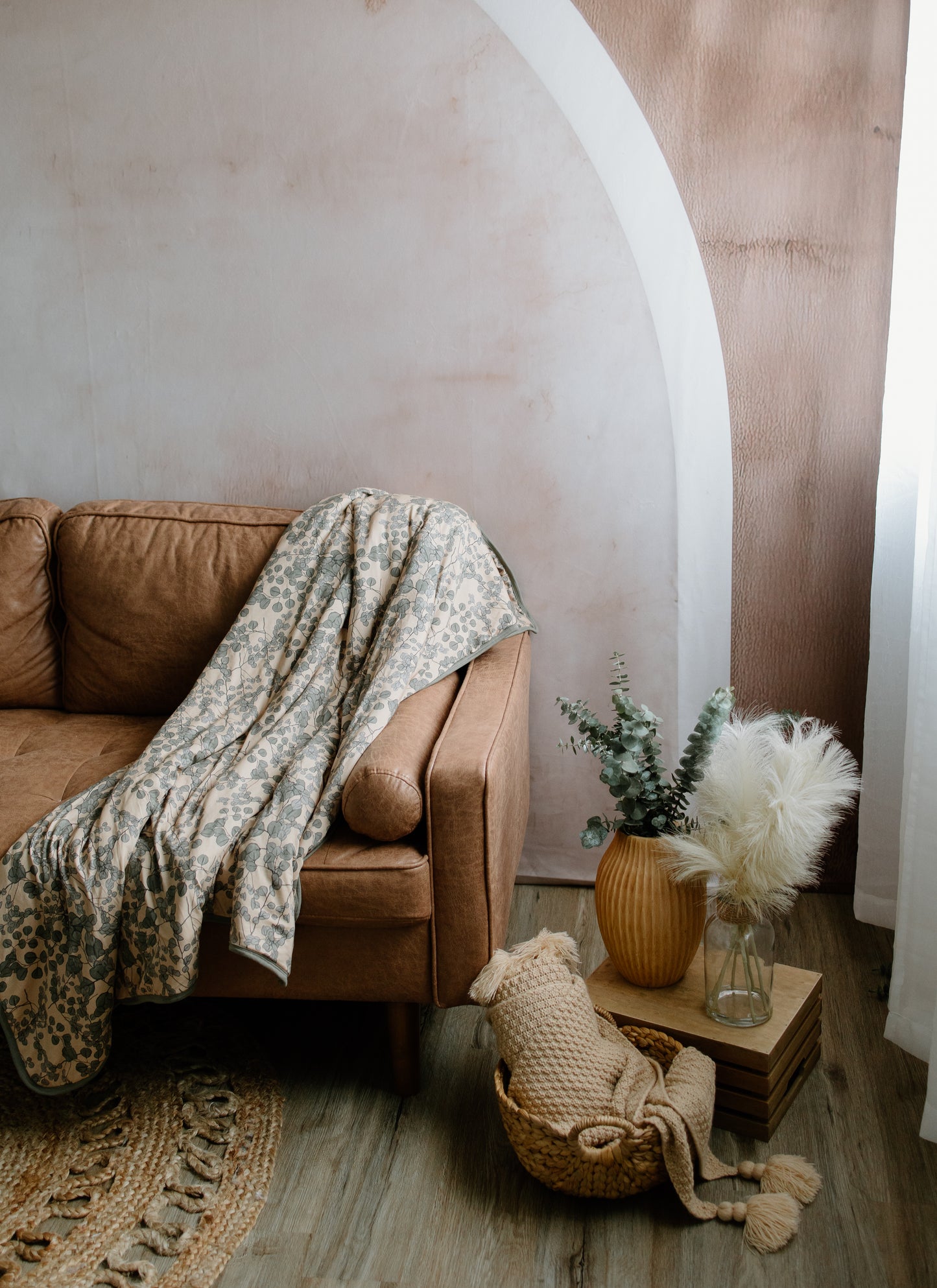 Beige Winnie’s Eucalyptus Bamboo Quilted Blanket