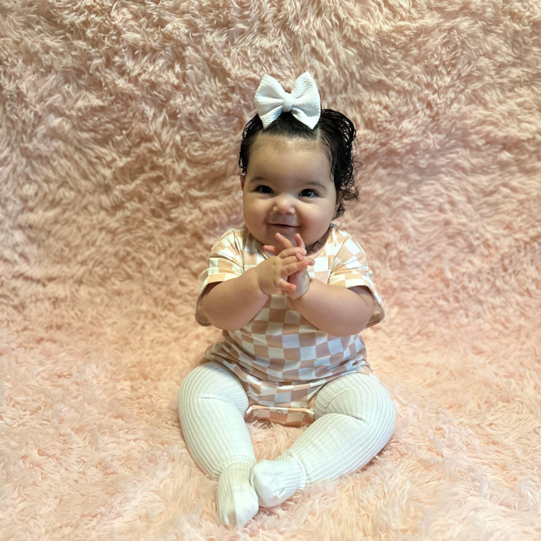 Pink Checker Bubble Romper