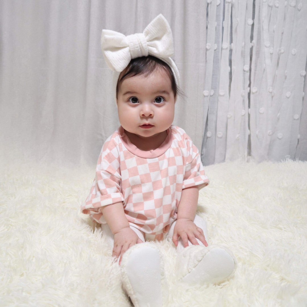 Pink Checker Bubble Romper