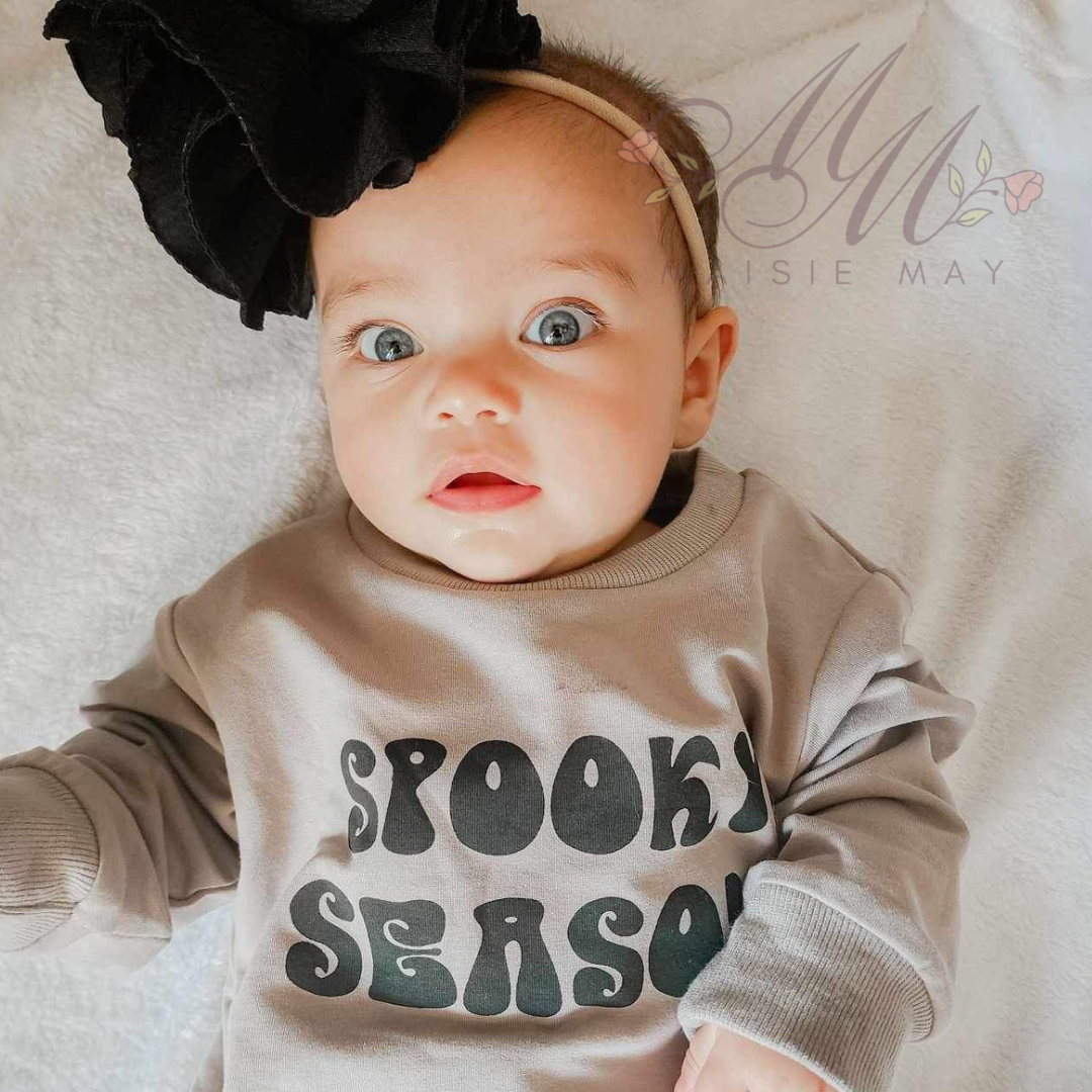 Grey Spooky Season Pullover