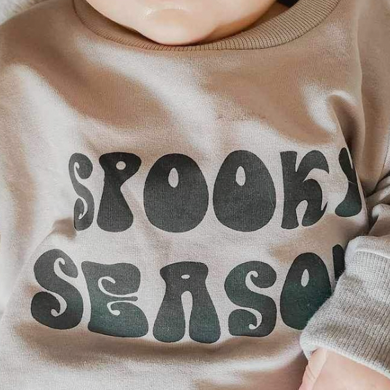 Grey Spooky Season Pullover