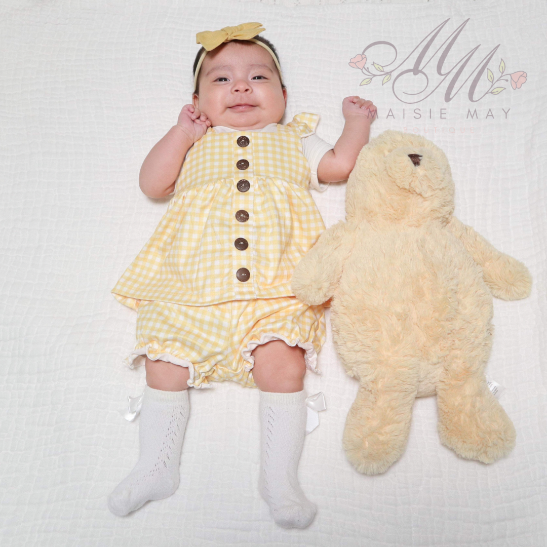Yellow Plaid Ruffle Set