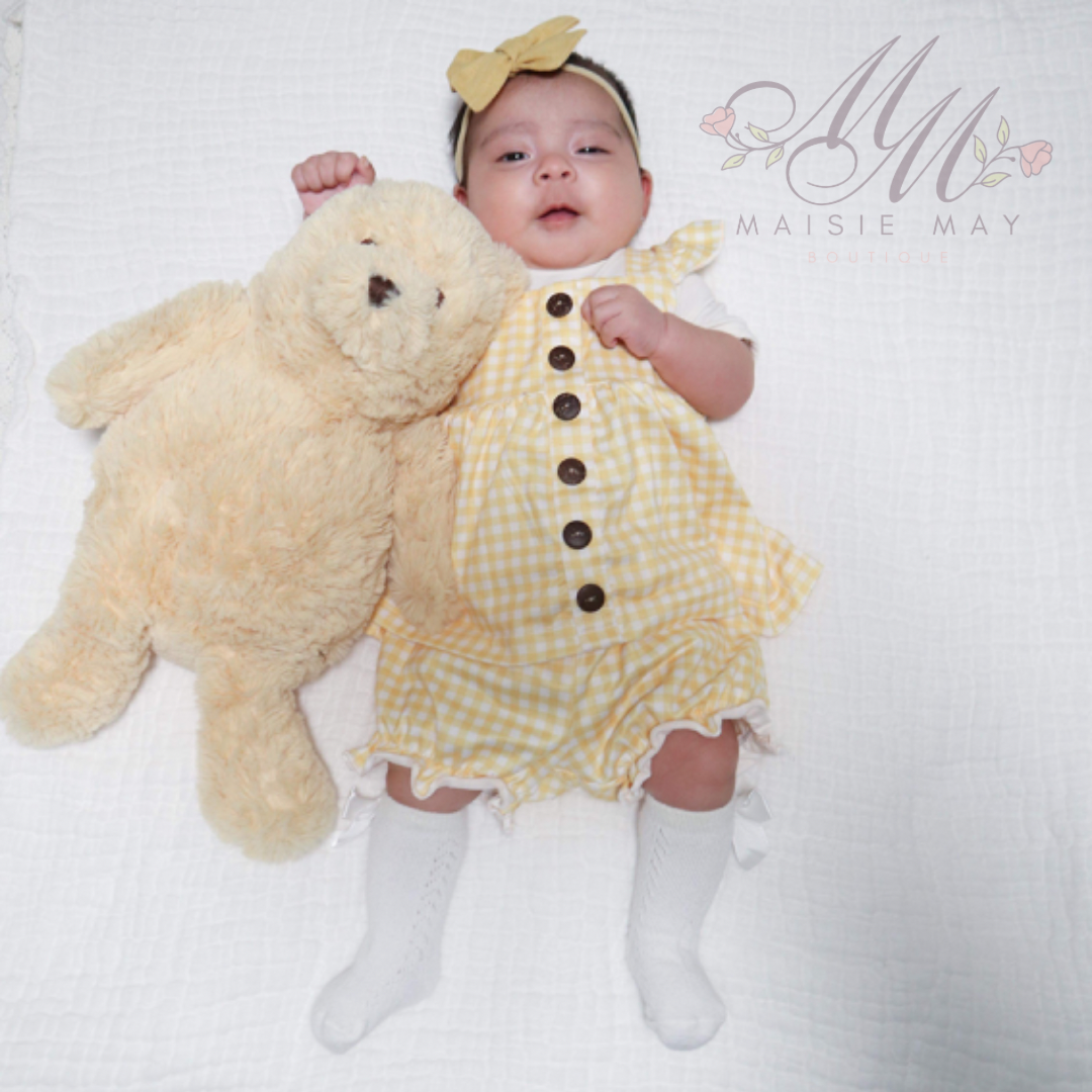 Yellow Plaid Ruffle Set