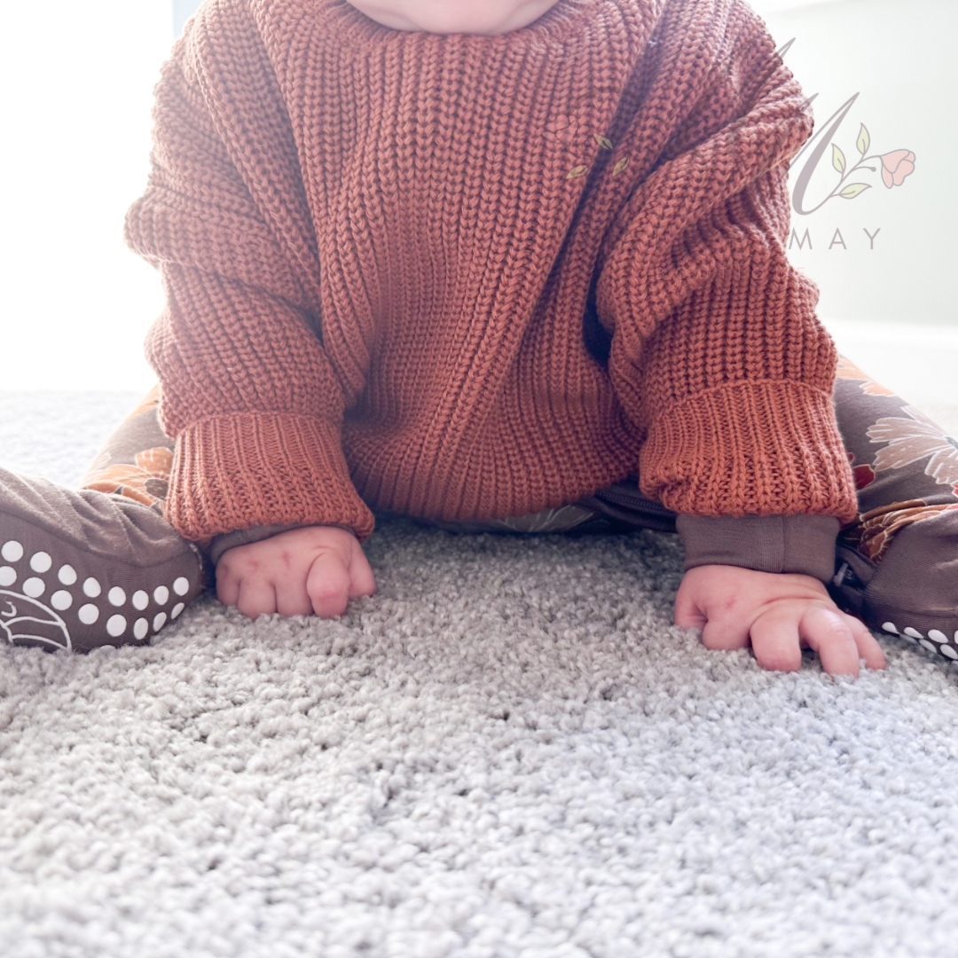 Oversize Knit Sweater- Brown