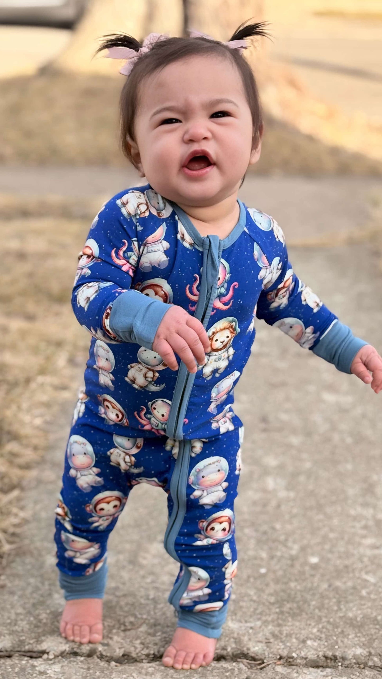 Celestial Critters Convertible Romper Pajamas