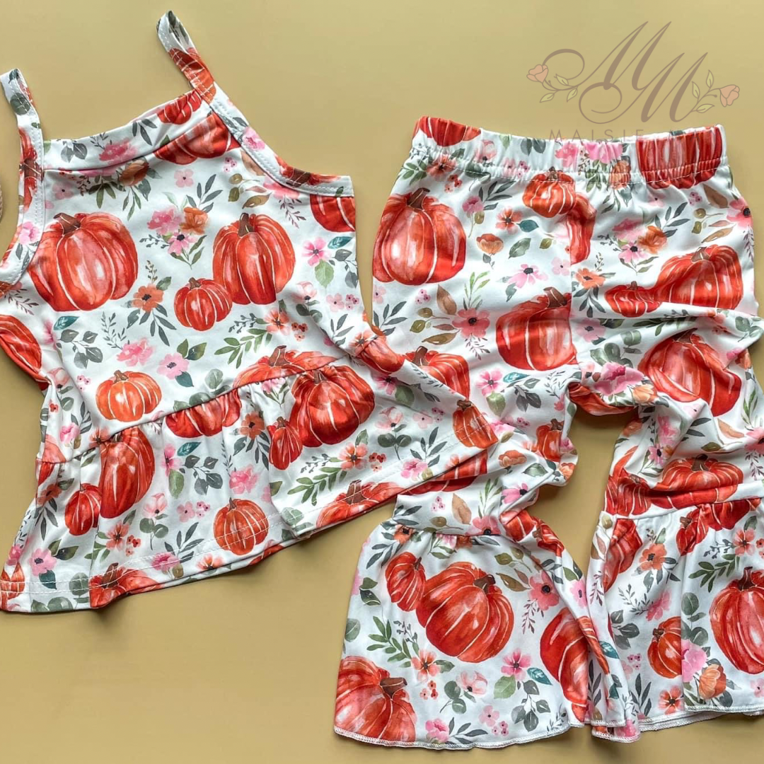 Fall Pumpkin Bell Bottom Set