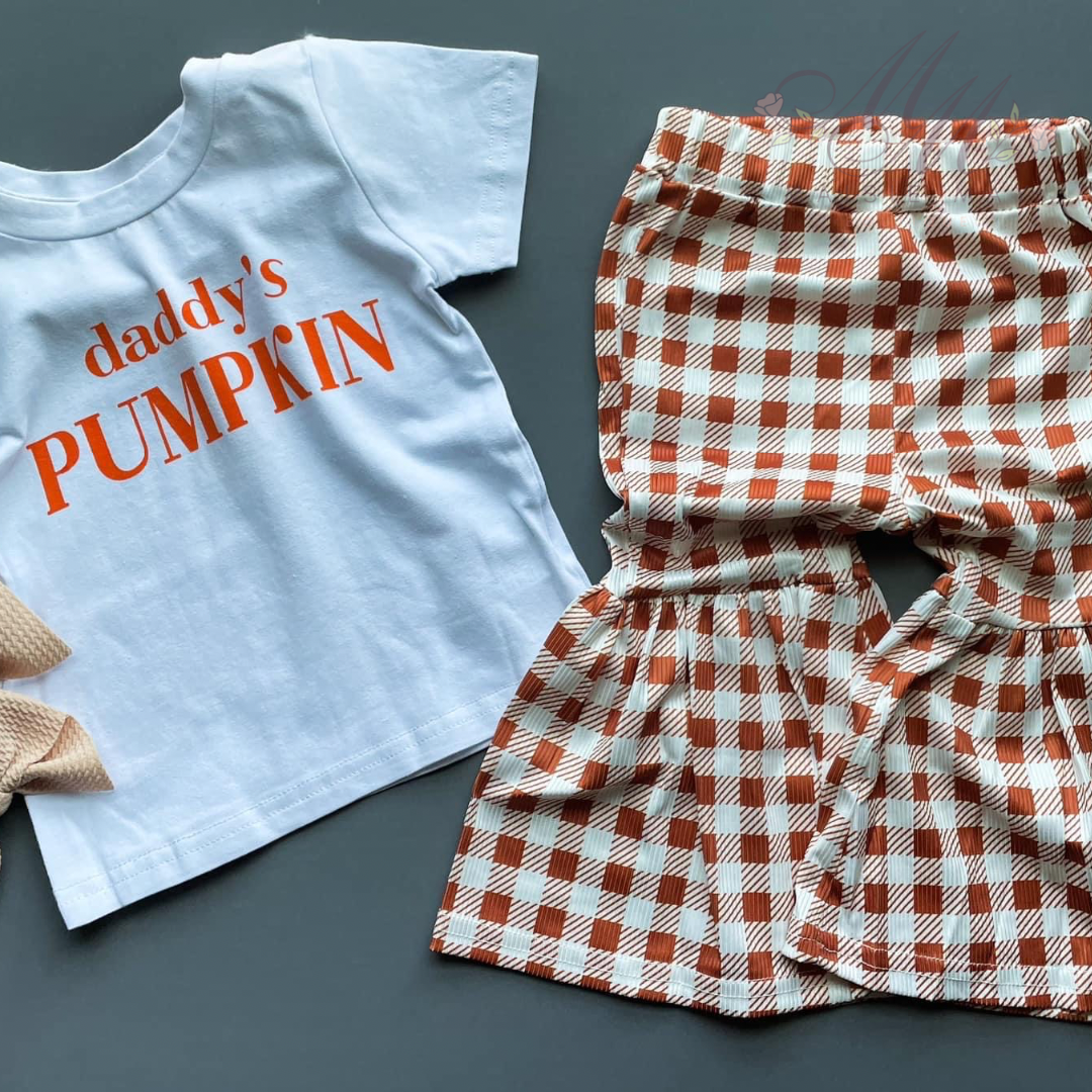 Daddy's Pumpkin Bell Bottom Set
