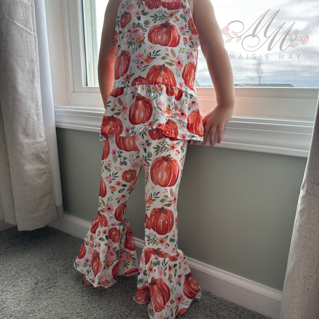 Fall Pumpkin Bell Bottom Set