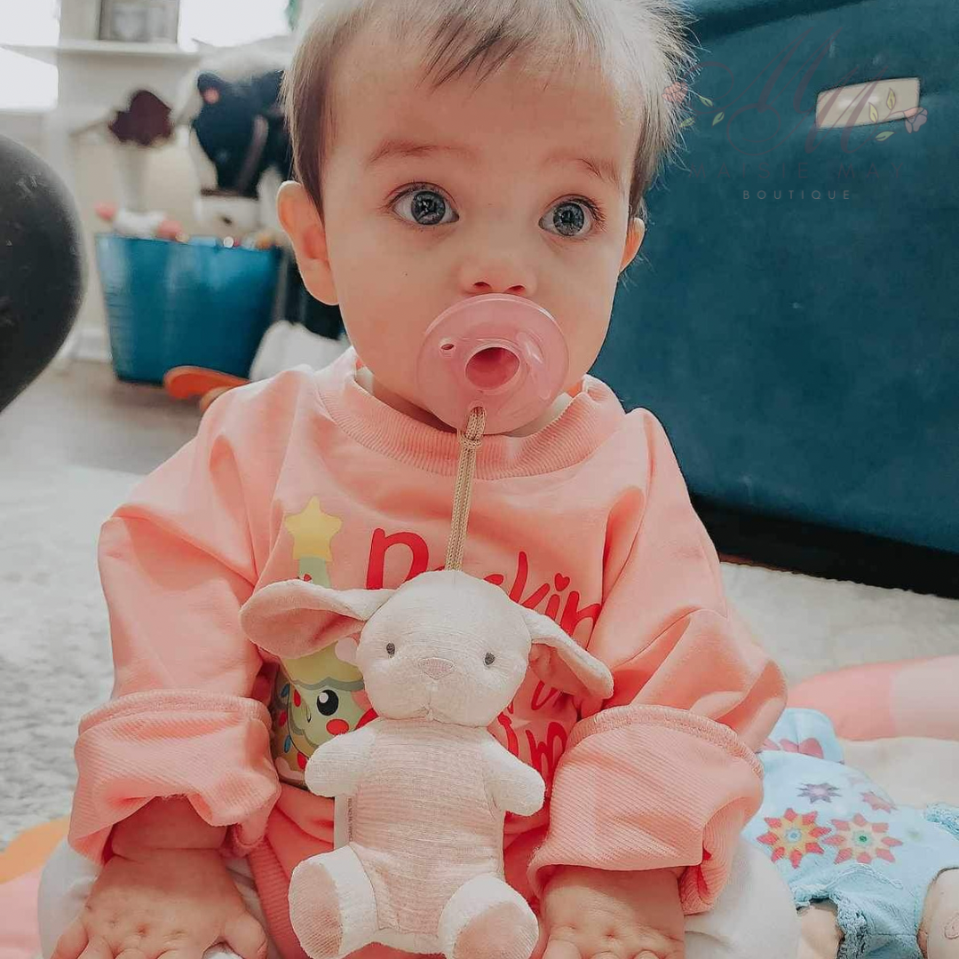 Itzy Ritzy Natural Rubber Pacifier & Stuffed Animal 0-6M