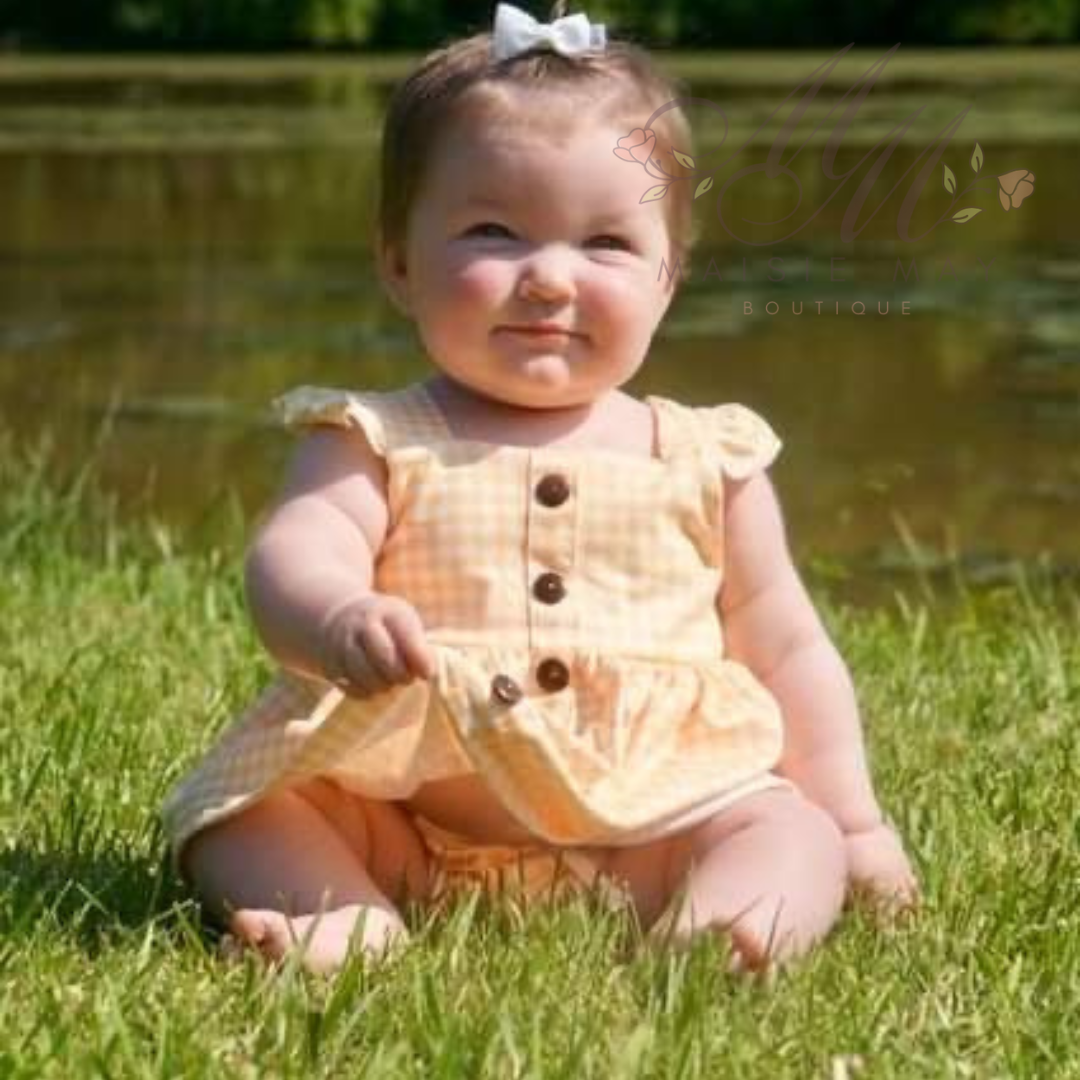Yellow Plaid Ruffle Set