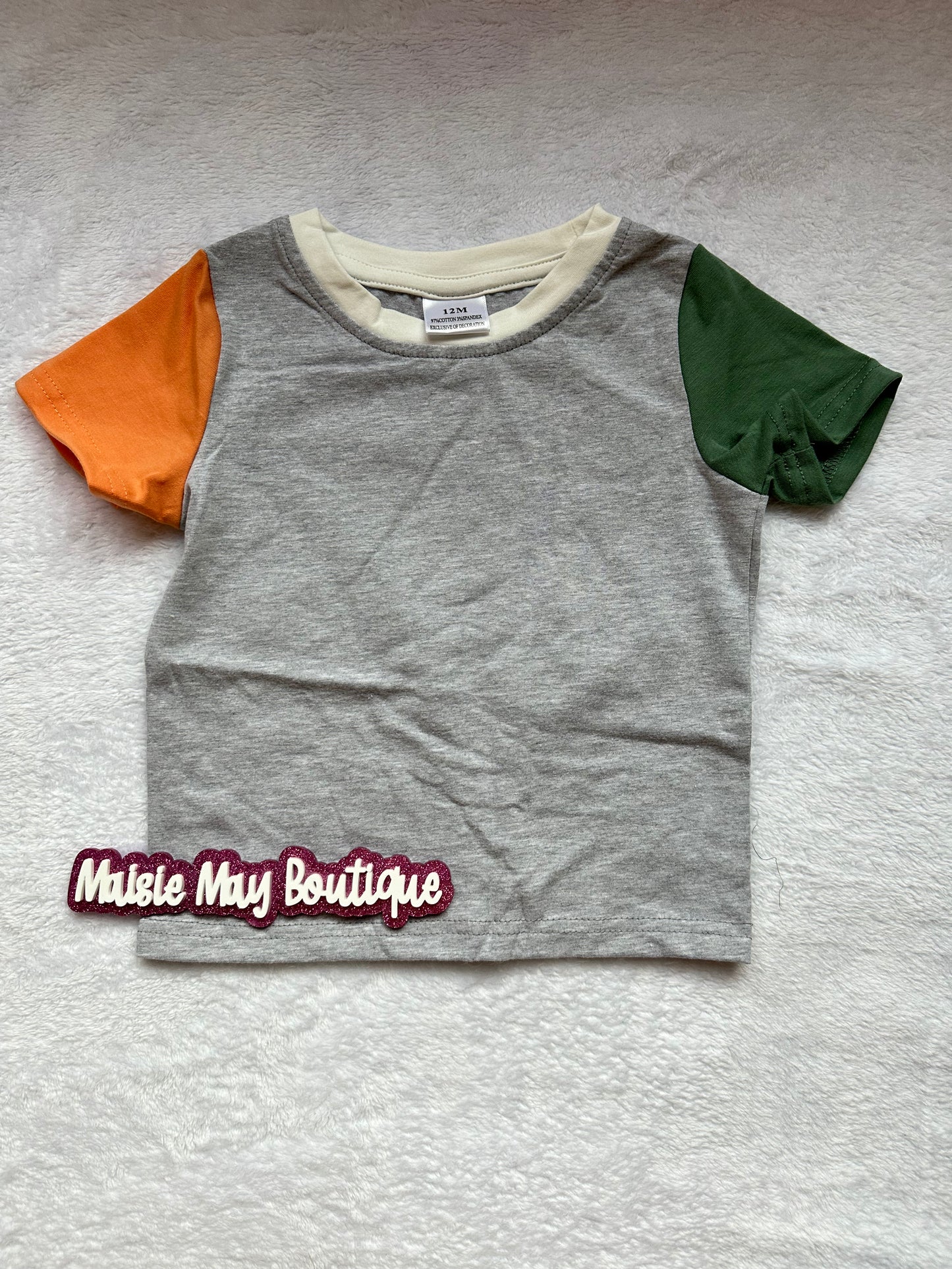 Grey Colorblock Short Set