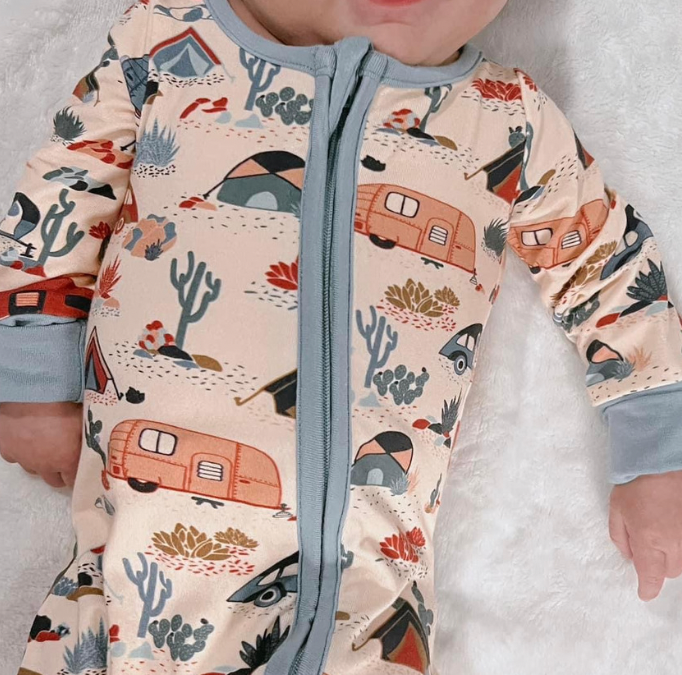 Happy Camper Bamboo Pajamas Zippy