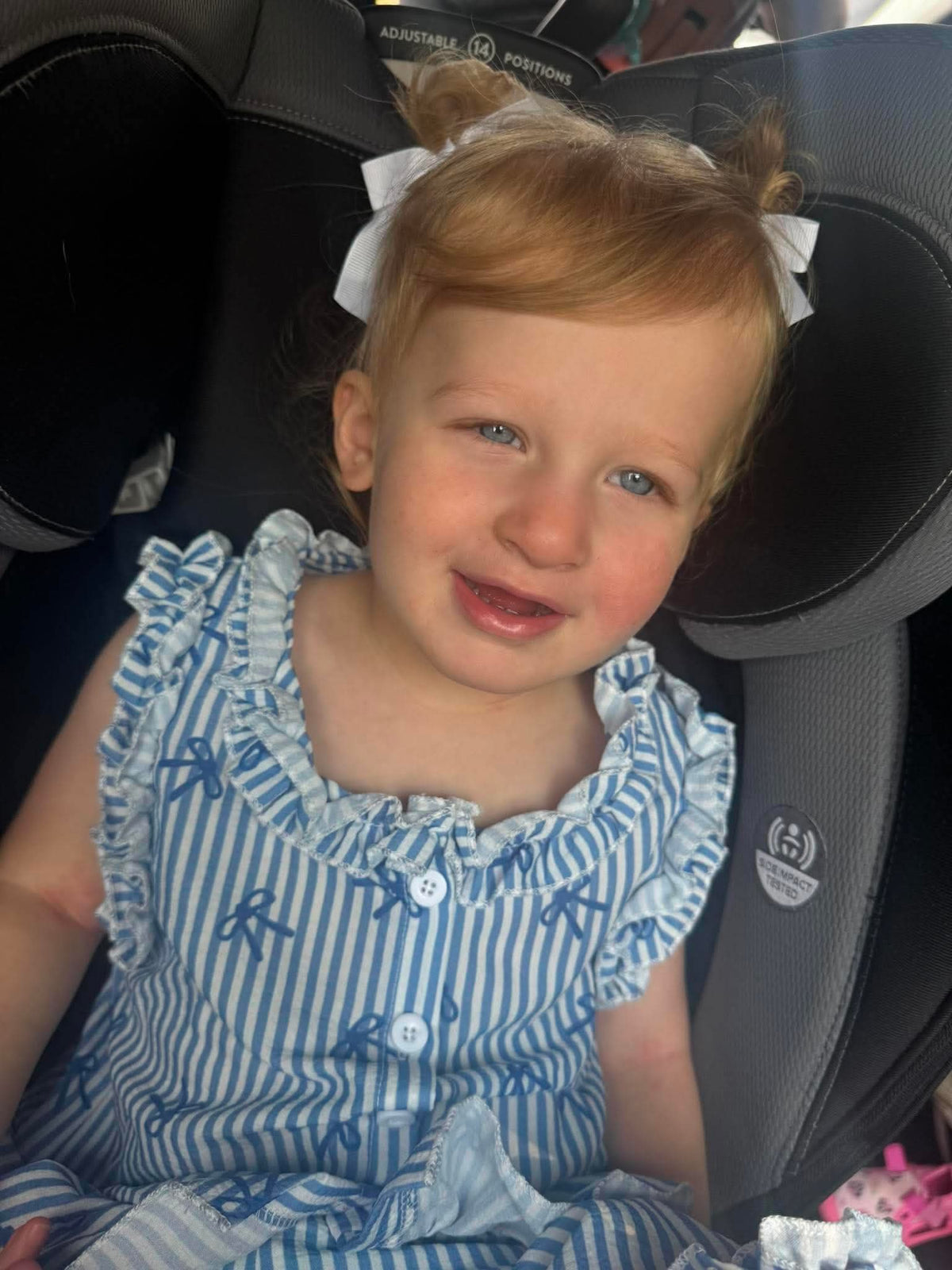 Blue Bow Striped Set