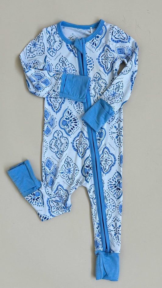 Blue Textile Bamboo Zippy