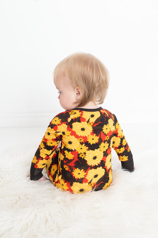 Autumn Blossoms Convertible Romper Pajamas