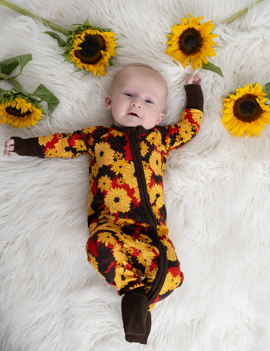 Autumn Blossoms Convertible Romper Pajamas