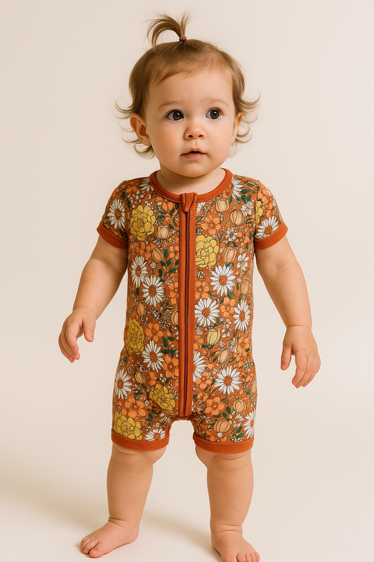 Rust Floral Bamboo Shortie