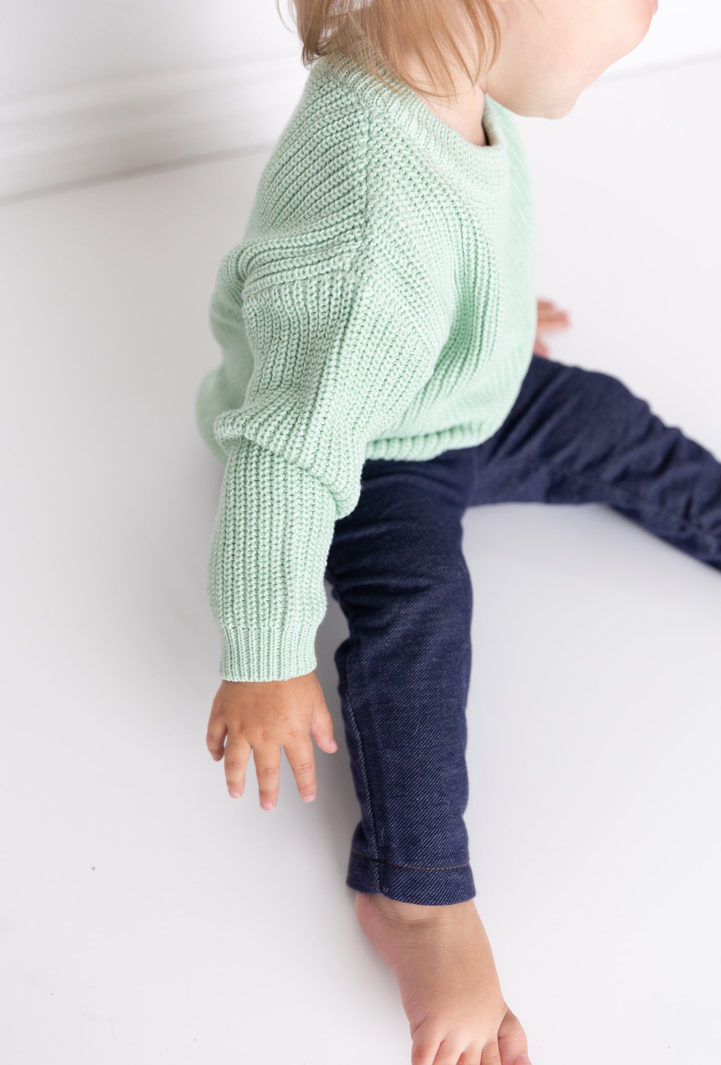 Oversized Knit Sweater- Green