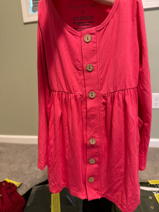 Hot Pink Dress missing 1 button