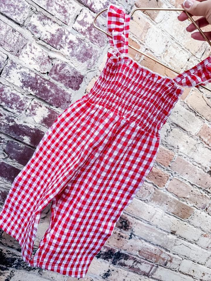 Red Checkered Romper