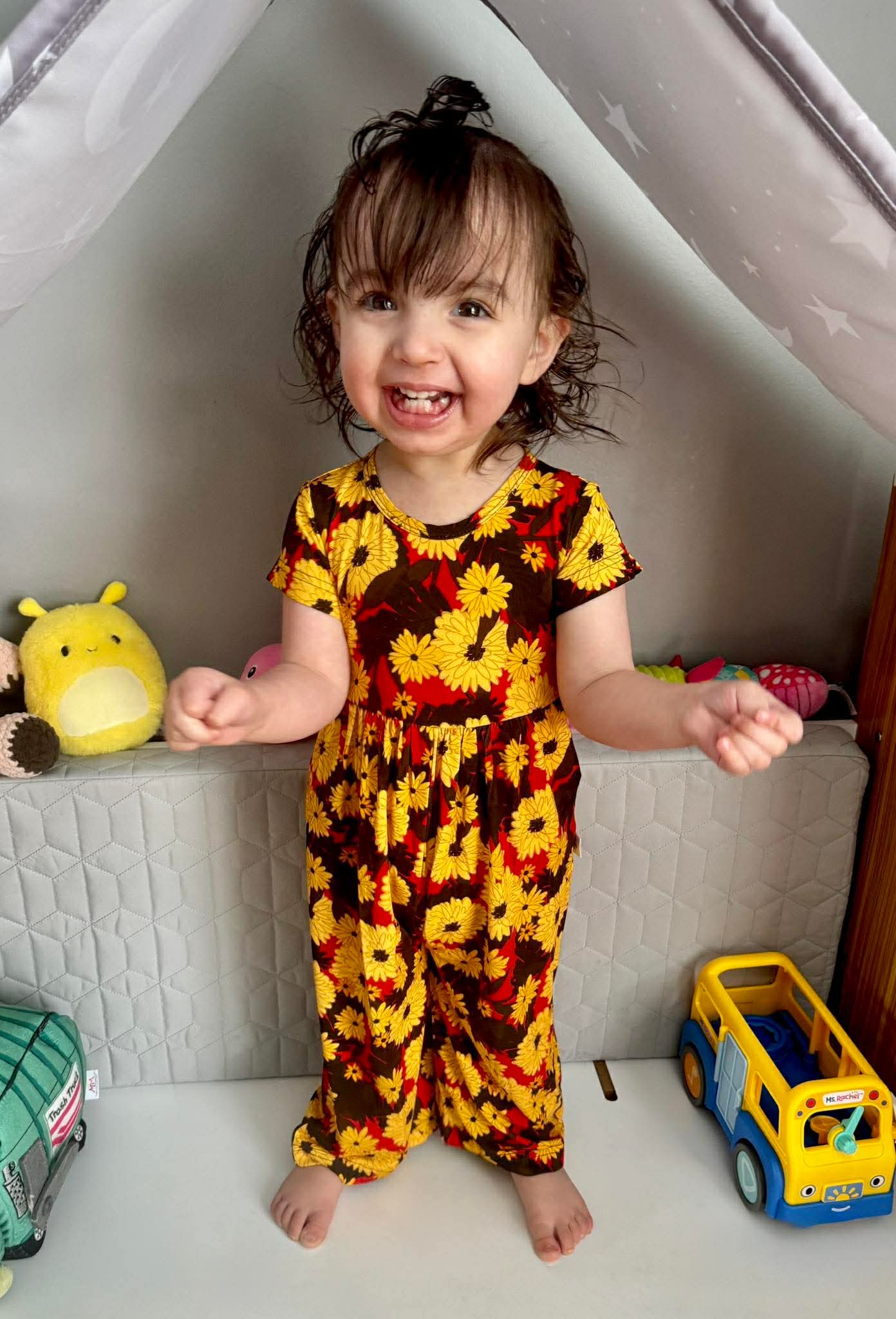 Autumn Blossoms Wide Leg Bamboo Romper