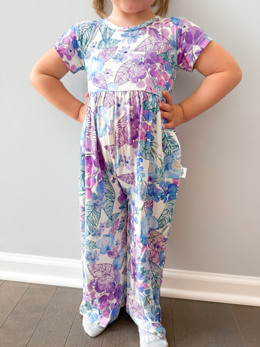 Berry Blooms Wide Leg Bamboo Romper