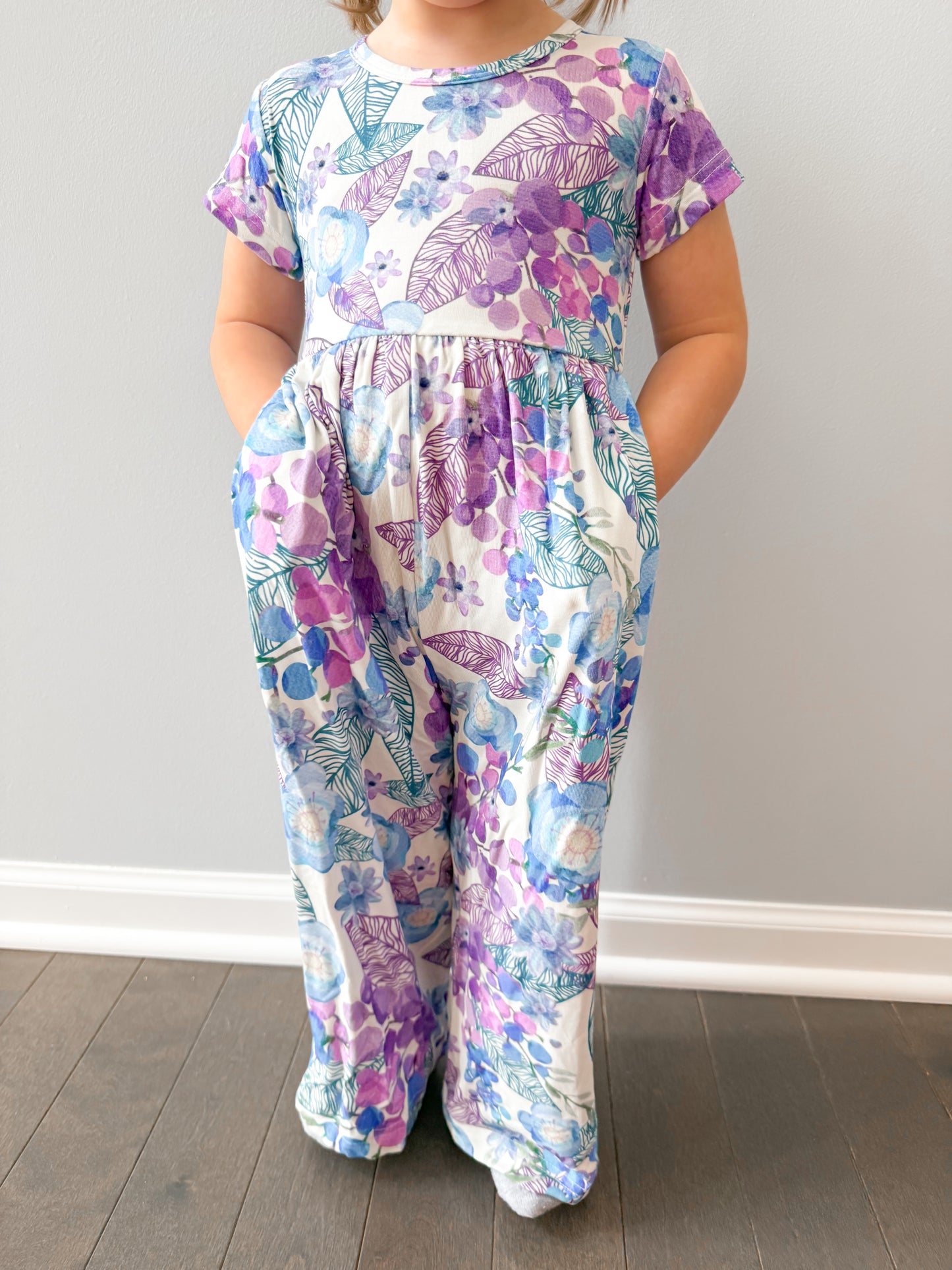 Berry Blooms Wide Leg Bamboo Romper