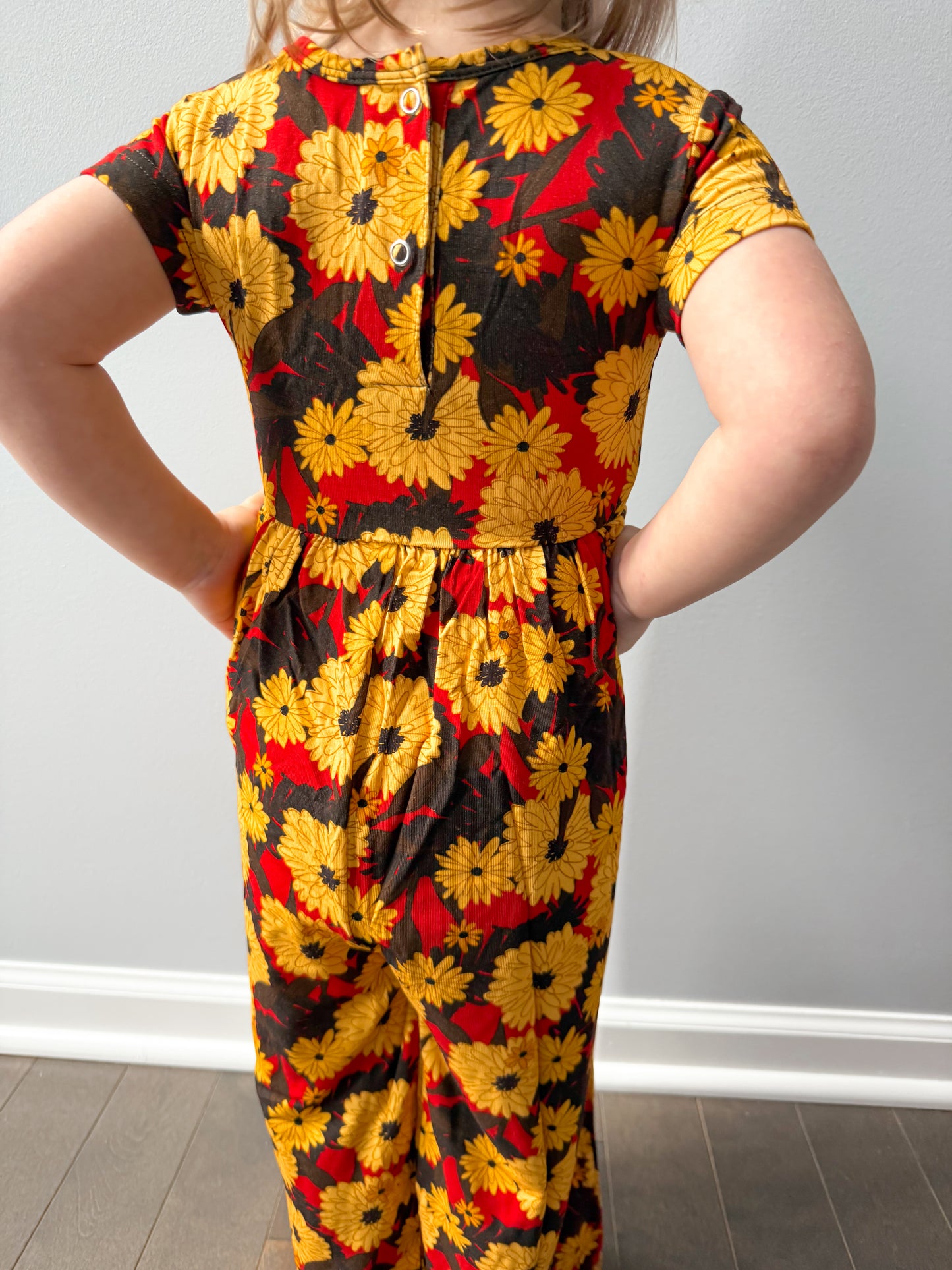 Autumn Blossoms Wide Leg Bamboo Romper