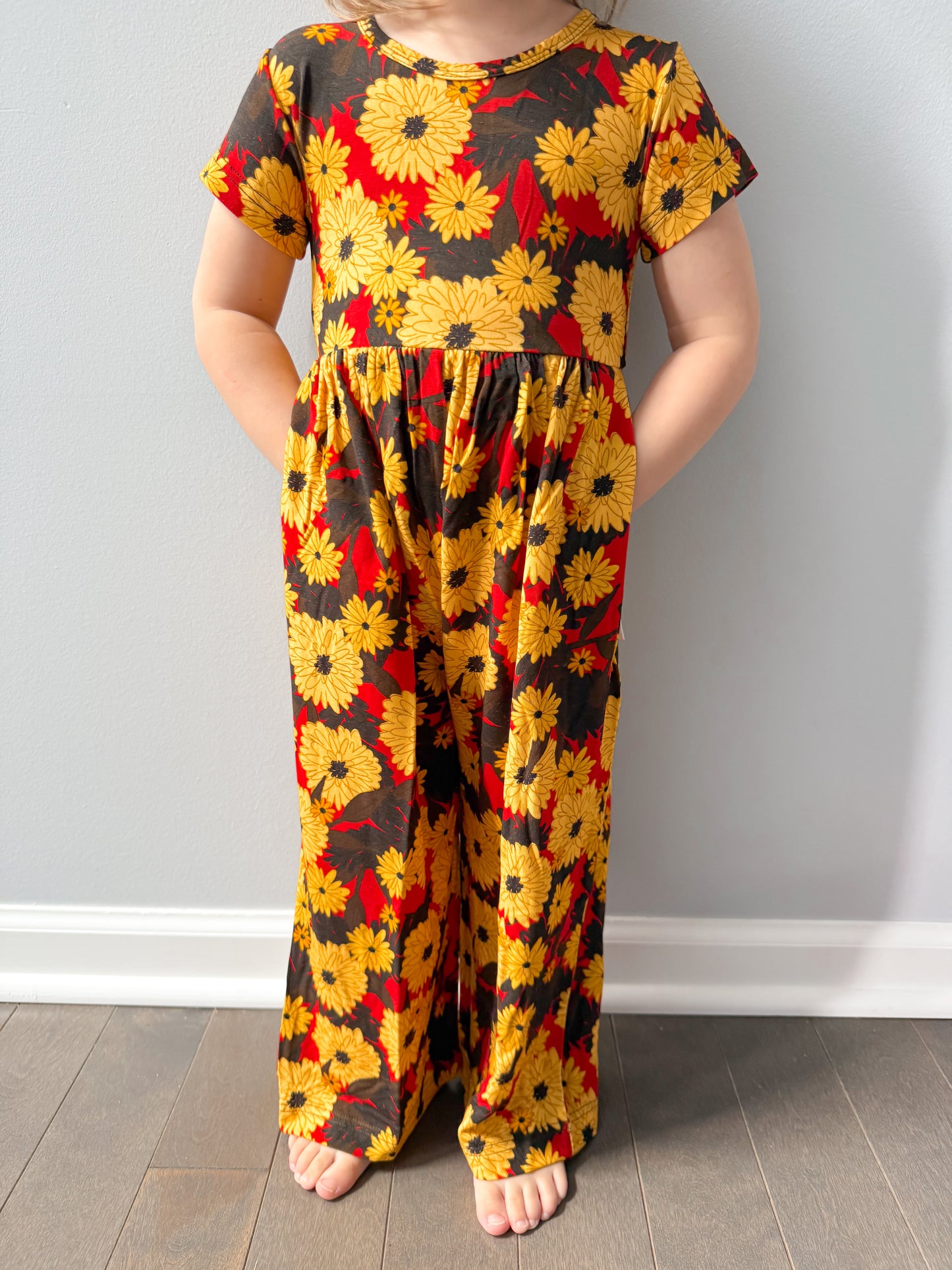 Autumn Blossoms Wide Leg Bamboo Romper